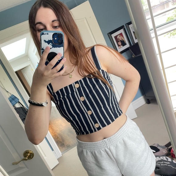 Garage striped cropped tank top - Picture 2 of 6